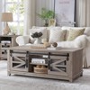 OKD 48'' Farmhouse Coffee Table with Storage & Sliding Barn Doors - 2 of 4