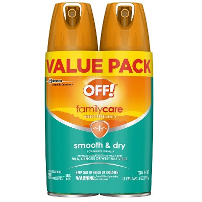 OFF! FamilyCare Mosquito Repellent Smooth & Dry - 4oz/2ct