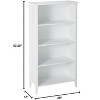 Kings Brand Furniture White Finish Wood 4-Shelf Bookcase - 4 of 4