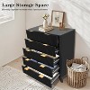 Jojoka Fluted 5 Drawers Dresser, Modern Chest of Drawers with Anti-Tipping Device for Bedroom - 4 of 4