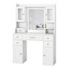 Large White Vanity Desk with Mirror and Lights, Makeup Dressing Table Vanity Table - 2 of 4