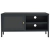 vidaXL TV Stand Anthracite 35.4 in.x11.8 in.x17.3 in. Steel and Glass - 3 of 4