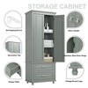 NicBex Tall Bathroom Storage Cabinet,Modern Slim Storage Cabinet with Doors and Drawers for Living Room,Home Office - 4 of 4