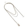 SOHI Women's Metallic Silver The Interlock Charm Multi-Layer Necklace - 2 of 4