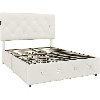 Yaheetech Full Storage Bed Frame with 4 Storage Drawers and USB Ports