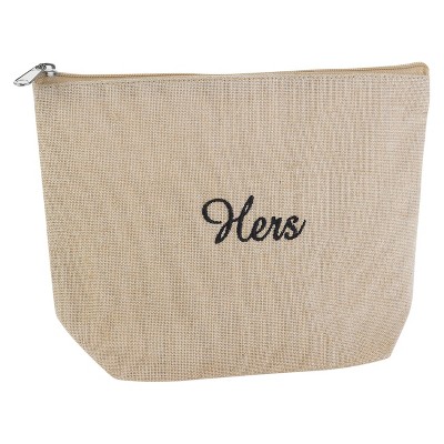 "Hers" Jute Cosmetic Bag
