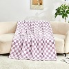 Lomsoe Checkered Blanket Flannel Throw Blankets Soft Cozy Checkered Grid Print Chessboard Pattern Throws for Bed Sofa Couch. - 2 of 4