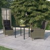 vidaXL Patio Dining Set Outdoor Dining Set Table and Chair Set for Garden - Brown 3 Piece 31.5" Table - 2 of 4