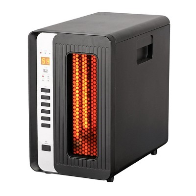 Optimus H-8013 Portable Electric Infrared Quartz Room Heater with Remote Control and LED Display Panel for Indoor Home Space Heating