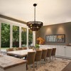 DORESshop 6-Light Farmhouse Boho Style Empire Pendant Chandelier with Wicker Shade for Kitchen Dining Room Living Room Bedroom - 2 of 4