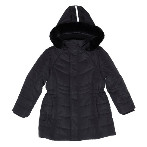 Girls black sale hooded coat