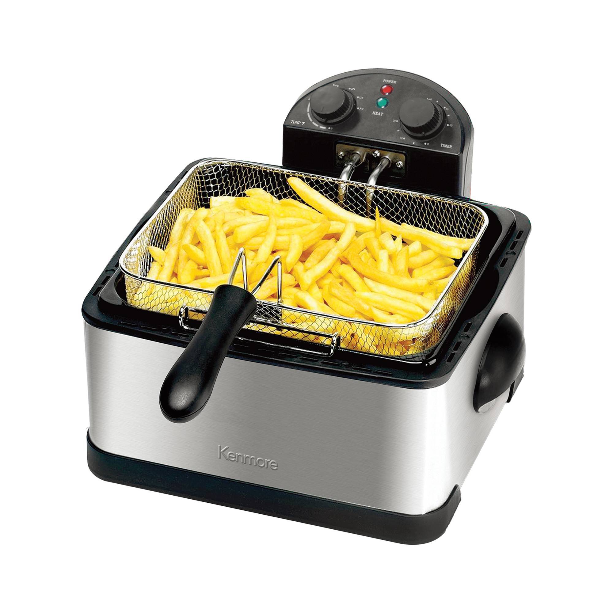 Kenmore 4.2qt Deep Fryer with 3 Frying Baskets 4L/17 Cup Stainless Steel 1700W