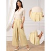 INSPIRE CHIC Women's High Waisted Business Office Work Palazzo Wide Leg Pants with Pockets - 2 of 4