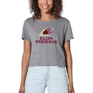 Women's Elon University Large Crop Top T-Shirt - 1 of 4