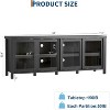 TV Stand for 65 Inch, Entertainment Center with Storage Cabinet and 4 Sliding Glass Doors, Mid Century Modern Media TV Console Table， - 3 of 4