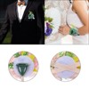 Unique Bargains Silk Wedding Artificial Rose Boutonniere and Wrist Corsage Set - 3 of 4