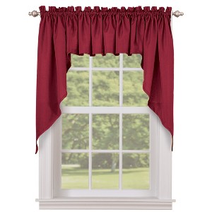 Collections Etc Solid Textured Swag Window Curtain Pair, Single Panel, - 1 of 4