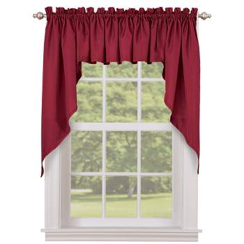 Collections Etc Solid Textured Swag Window Curtain Pair, Single Panel,
