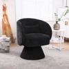 Swivel Accent Chair Armchair, Round Barrel Chair in Fabric for Living Room Bedroom(Black) - 2 of 4