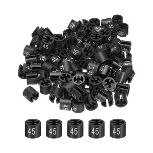 Unique Bargains Round Plastic Reusable Garment Hanger Marker Number Tag Black 100 Pcs - 1 of 3