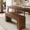 Lantine Solid Wood Dining Bench with Sturdy Legs, 47.24-Inch Farmhouse Entryway Bench Indoor for Hallway, Kitchen, Dining Room, Living Room, Brown - 3 of 4