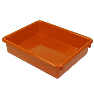 Romanoff Stowaway 3" Letter Tray no Lid, Orange (Pack of 6)