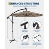 10FT Cantilever Patio Umbrella, Offset Hanging Market Umbrella , UPF 50+ & Easy Tilt for Pool, Deck, Garden - 3 of 4