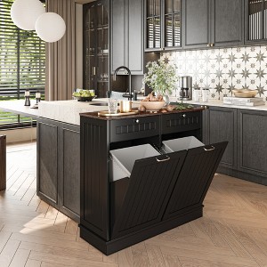 APRILSOUL 40 in. Storage Cabinet, Tilt Out 10 Gallon Garbage Can Cabinet, Dog Proof Trash Bin - 1 of 4