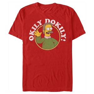 Men's The Simpsons Ned Flanders Okily Dokily T-Shirt - 1 of 4