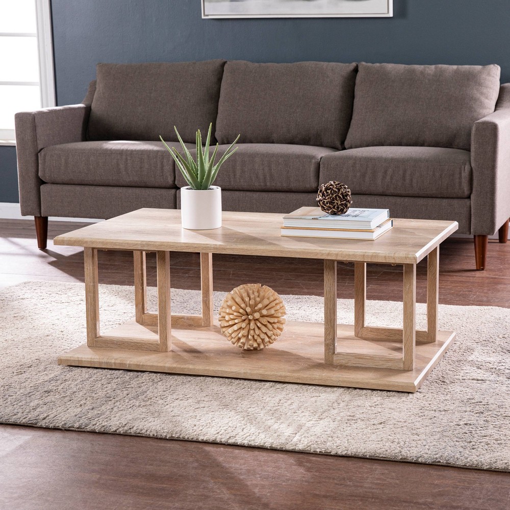 Photos - Coffee Table Aylbath Geometric Cocktail Table Natural - Aiden Lane: Transitional Style,