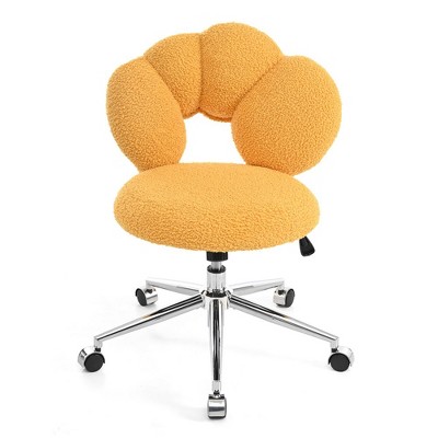 Office Desk Chair, Computer Chair With 5 Durable Casters, Semi-wrapped Backrest, Thick Cushion, Adjustable Height 16.1" To 19.3"