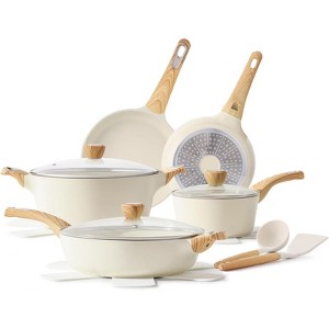 BRINJOY 14-Piece Ceramic Cookware Set - Non-Toxic Nonstick Healthy Kitchen Cookware Induction Compatible - 1 of 4