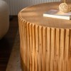 NicBex Cylinder Coffee Table Set of 2 Simple Wooden End Table with Vertical Texture Relief Design for Living Room, Bedroom - 3 of 4
