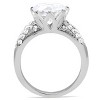Slickblue Large CZ Engagement Ring for Women, Silver Tone, Pave Band, Polished Steel, Round 10mm Stone, Size 5-10 - 4 of 4