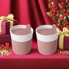BergHOFF LEO 2Pc Heat-resistant Porcelain Travel Mugs 3.5" x 4" 8.4oz., Drinking Rim, Sipping Hole, Silicone Lid, Microwave Safe, Pink - 3 of 4