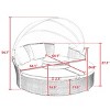 Outdoor Patio Recliners,Rattan Round Lounge With Canopy,Wicker Outdoor Sofa Bed With Lift Coffee Table,Outdoor Patio Furniture-Cuddlewood - 4 of 4