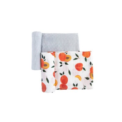 Red Rover Organic Cotton Muslin Swaddle Blanket - Peachy - 2pk
