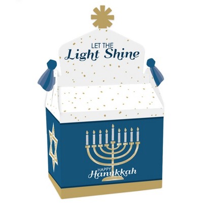 Big Dot of Happiness Happy Hanukkah - Treat Box Party Favors - Chanukah Holiday Party Goodie Gable Boxes - Set of 12