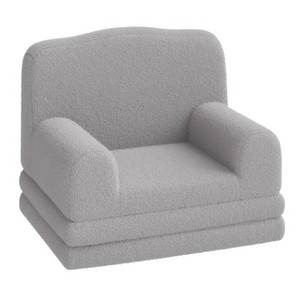 Kids Sofa Chair with Washable Cover, Crown Design Comfy Reading Chair, Fold Out Sofa Bed for Playroom, Nursery, Girls & Boys, - 1 of 4