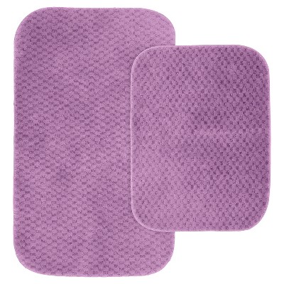 2pc Cabernet Nylon Washable Bath Rug Set Purple - Garland