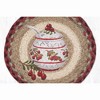 Earth Rugs Jam Jar Cranberry Round Trivet – 10" Fruit Print on Braided Natural Jute Table Mat - 3 of 3