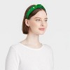 St. Patrick's Day Clover and Horseshoe Top Knot Headband - Green - 2 of 3