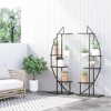 Outsunny 5 Tier Metal Plant Stand Half Moon Shape Ladder Flower Pot Holder Shelf for Indoor Outdoor Patio Lawn Garden Balcony Decor, 2 Pack - 3 of 4
