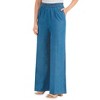 Collections Etc Pull-On Denim Wide-Leg Pants with Elasticized Waist - 2 of 4