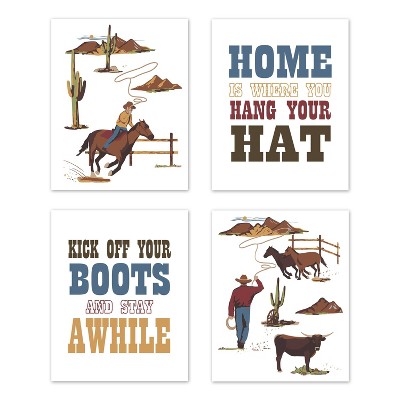 4pc Wild West Art Print Set - Sweet Jojo Designs