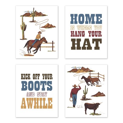 4pc Wild West Art Print Set - Sweet Jojo Designs