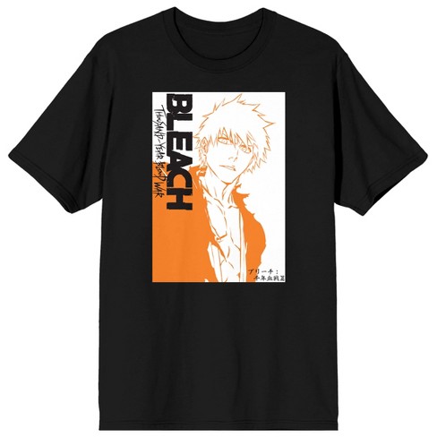 Bleach 1000 Year Blood War Ichigo Orange Box Art Crew Neck Short Sleeve Men's Black T-shirt - image 1 of 3