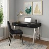 Royal Hampton Writing Desk with MDF 2 Drawers and Metal Legs, Black and Chrome - 2 of 4
