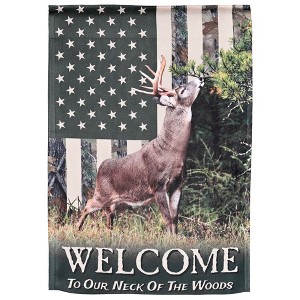 Dicksons Magnolia Garden Outdoor Flag Decoration For Garden, Yard, Or Walkway Standard 13 x 18, Weather Resistant Polyester, Deer Camo Welcome - 1 of 1