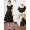 INSPIRE CHIC Women's Vintage Square Neck Cap Sleeve Causal A-Line Midi Dresses - 2 of 4